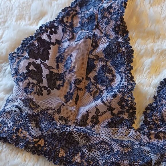 Forever 21 Halter Lace Bralette Mauve Charcoal Sz Small NWT - Picture 4 of 7
